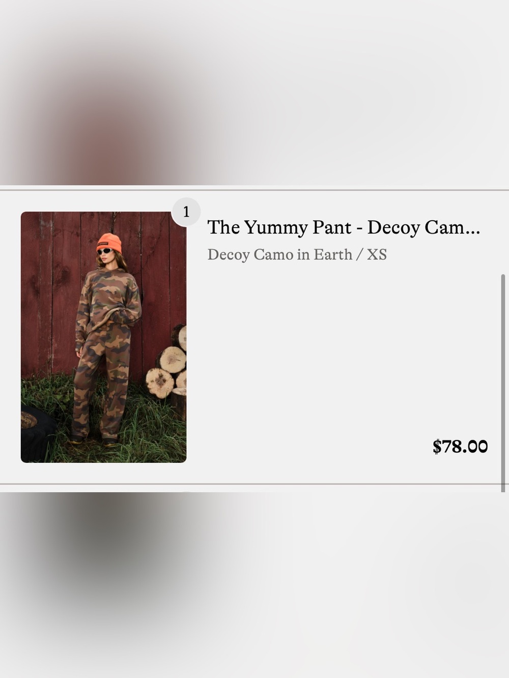 Dairy boy camo yummy pant xs